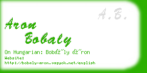 aron bobaly business card